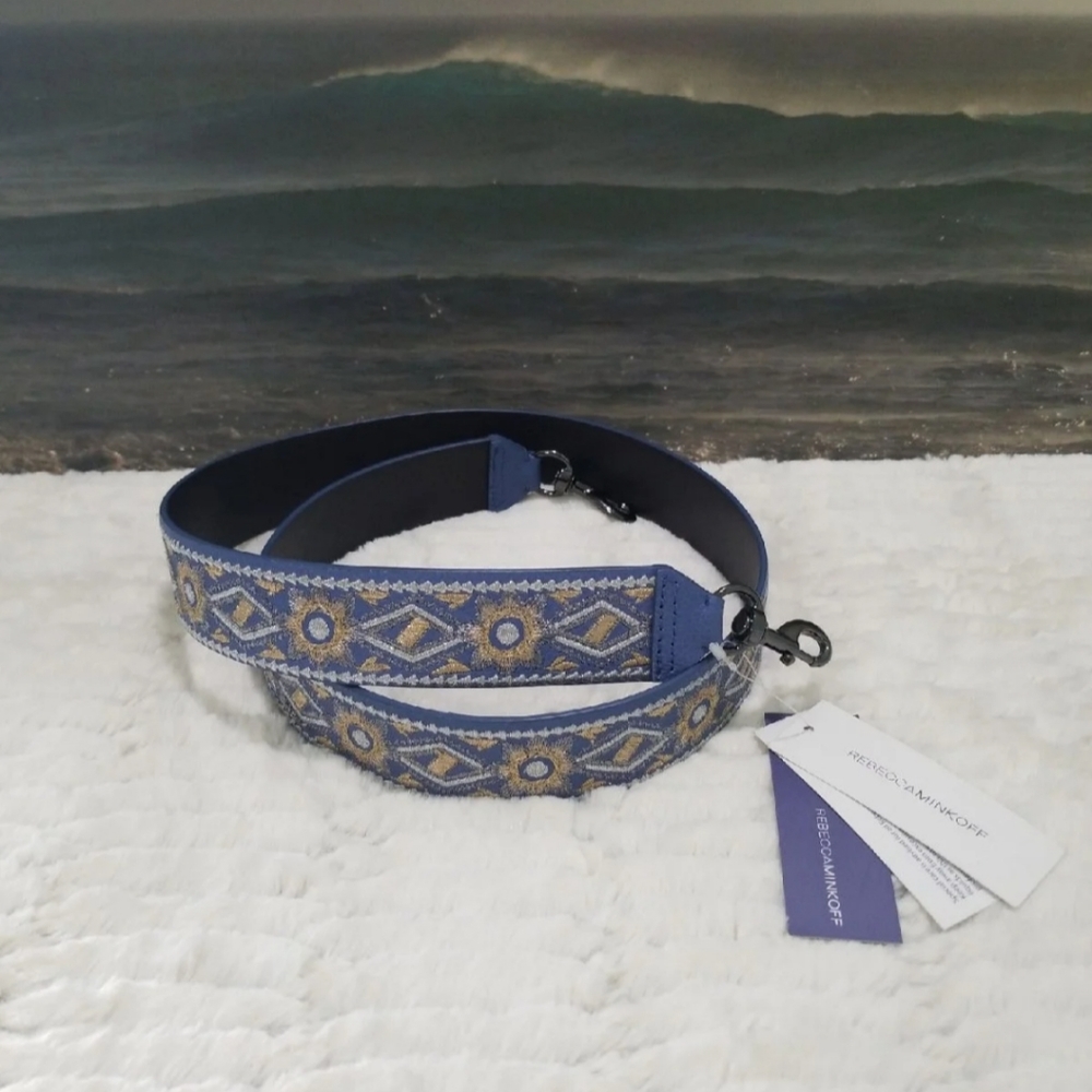 NWT Rebecca Minkoff Guitar Style Purse Strap Blue
